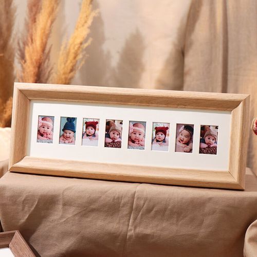 莎庭儿童证件照相框摆台宝宝成长纪念生活照洗照片婴幼童满月 橡胶