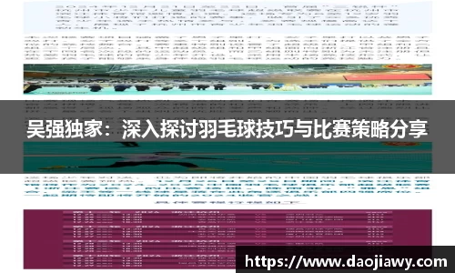 吴强独家：深入探讨羽毛球技巧与比赛策略分享